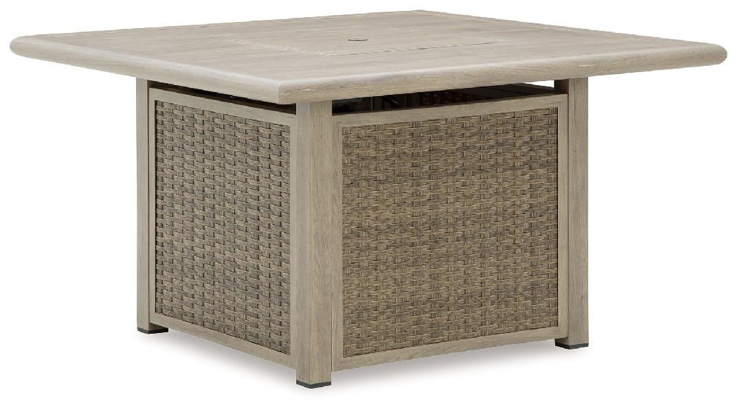Image of Cliff Trails - Square Fire Pit Table - Beige