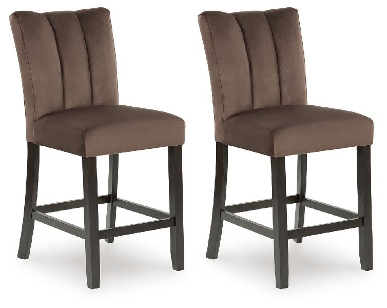 Image of Jeshina - Upholstered Barstool (Set of 2) - Mocha