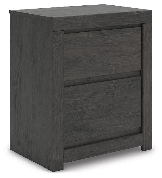 Image of Fraluna - Two Drawer Night Stand - Charcoal