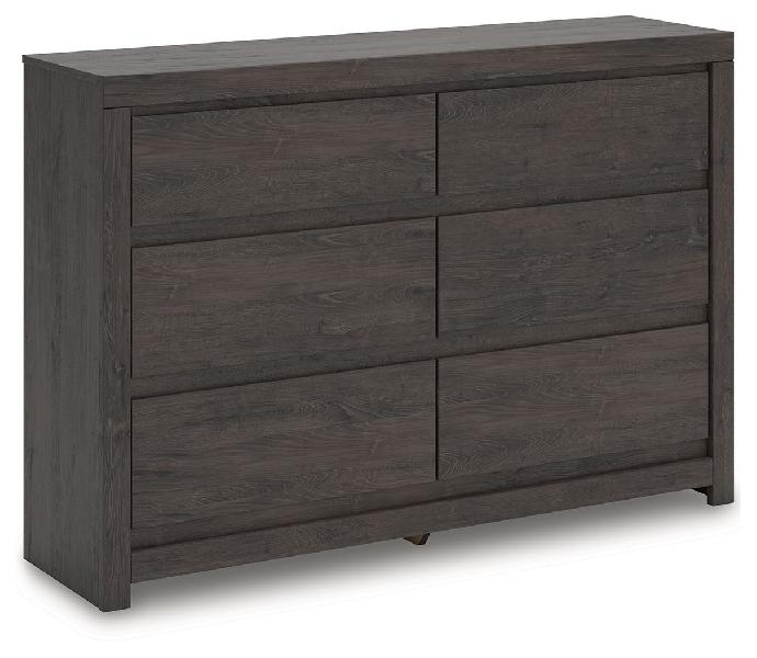 Image of Fraluna - Six Drawer Dresser - Charcoal