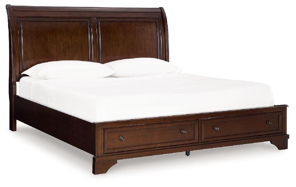 Image of Trellington - King Sleigh Storage Bed - Brown