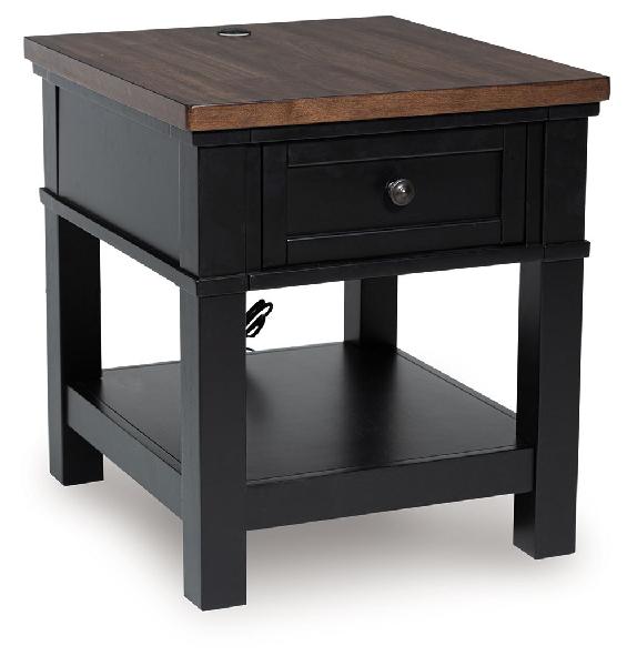 Image of Wildenauer - Rectangular End Table - Brown / Black