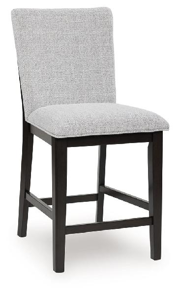 Image of Neymorton - Upholstered Barstool (Set of 2) - Dark Grayish Brown