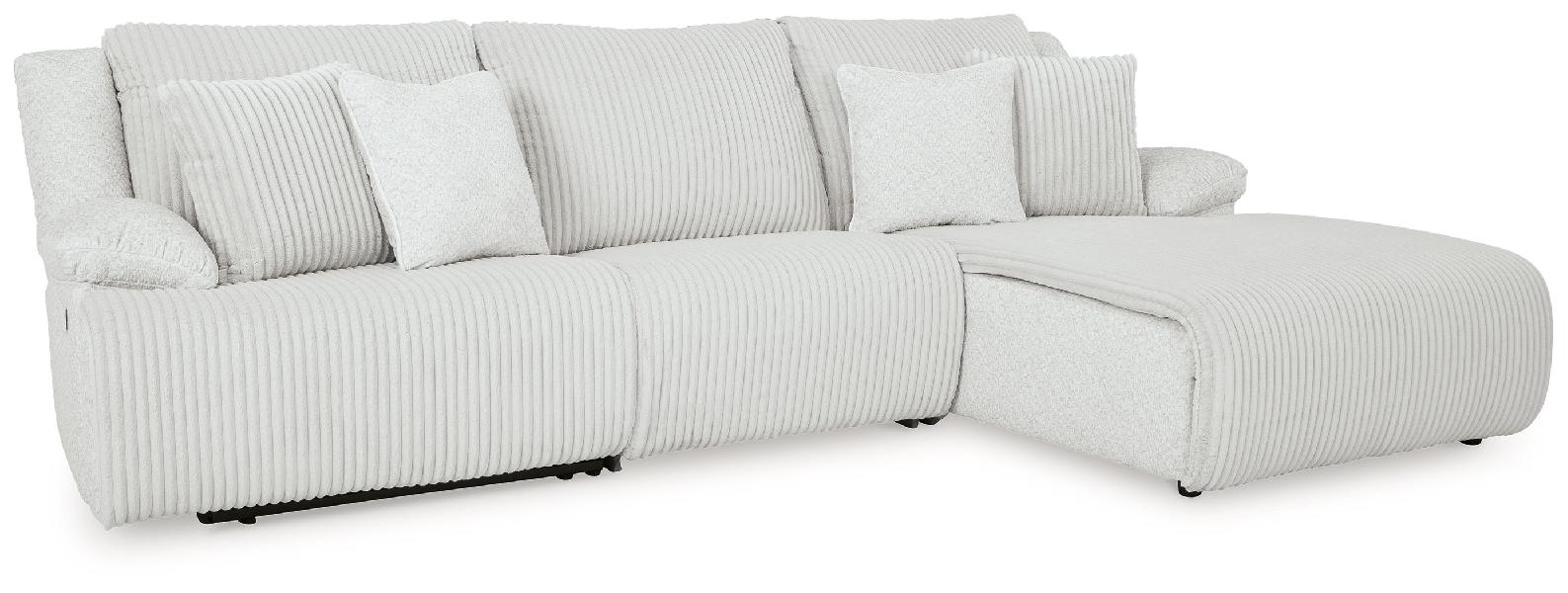 Image of Top Tier - 3-Piece Sectional Sofa With RAF Press Back Chaise - Alloy