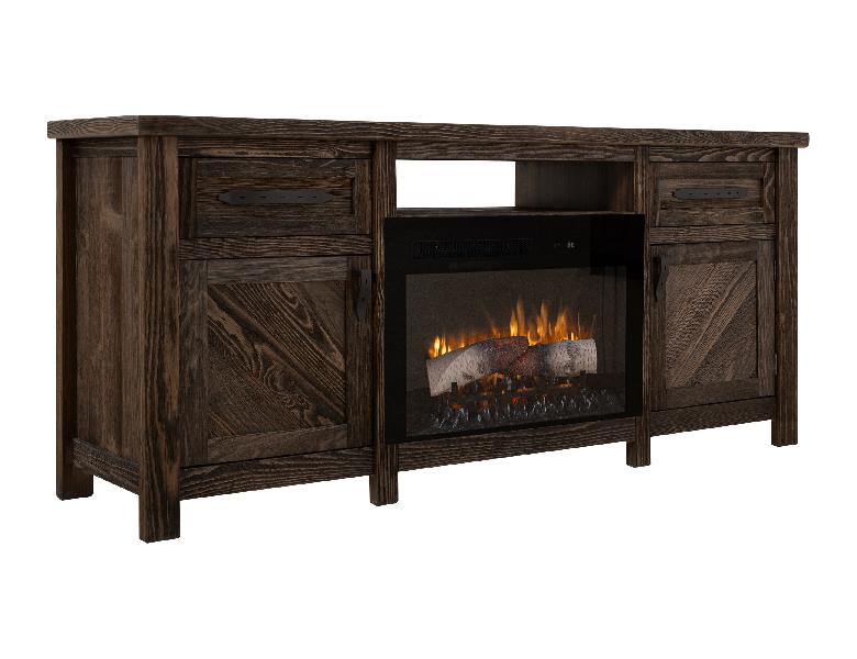 Image of Dutton - TV Stand For Electric Fireplace - Rookwood Brown