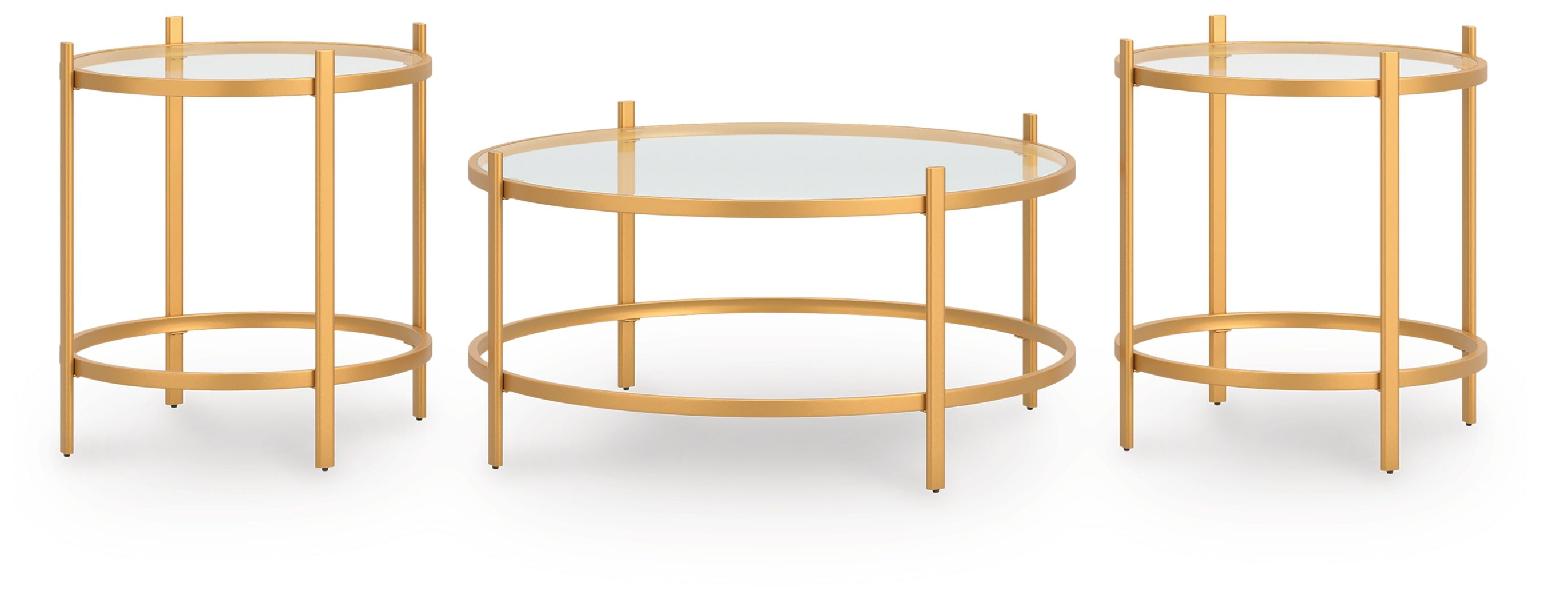 Image of Pearlox - Occasional Table Set (Set of 3) - Gold