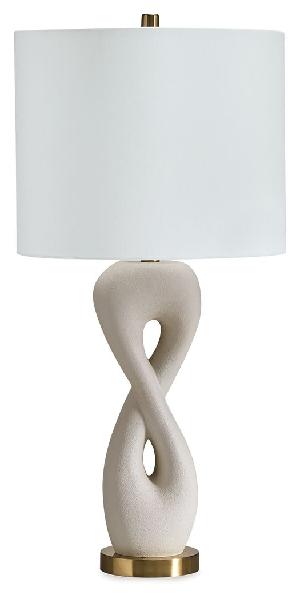 Image of Judrich - Poly Table Lamp - White / Gold Finish