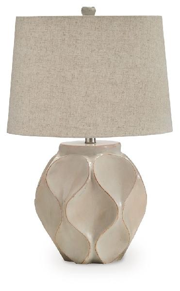 Image of Edselham - Paper Table Lamp - Distressed Cream