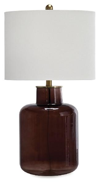 Image of Mette - Glass Table Lamp - Brown / Gold Finish