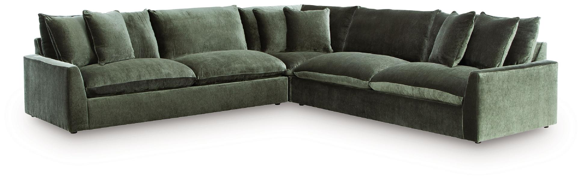 Image of Carriage View - 3-Piece Sectional - Jade