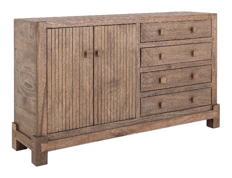 Image of Atenas - Console With 4 Drawer And 2 Doors - Brown