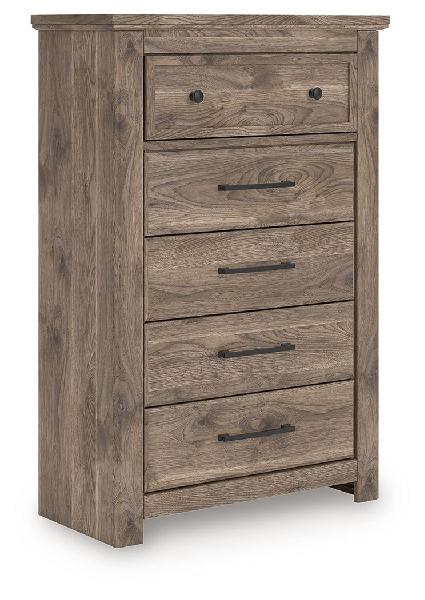 Image of Rusticott - Five Drawer Chest - Brown