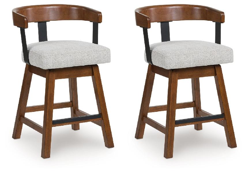 Image of Ralene - Upholstered Swivel Barstool (Set of 2) - Medium Brown