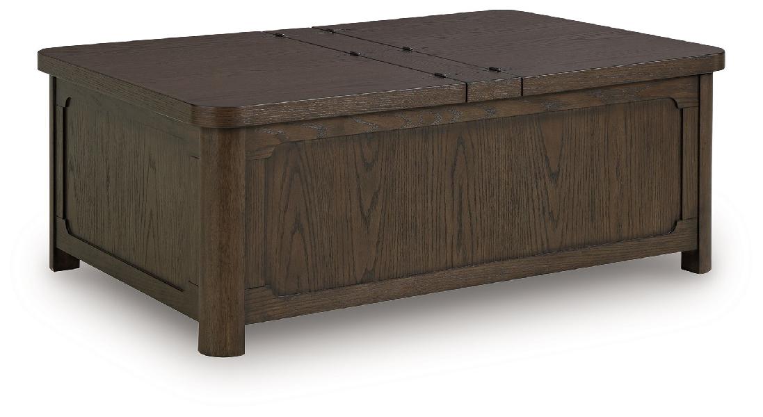 Image of Breckington - Cocktail Table With Storage - Dark Brown