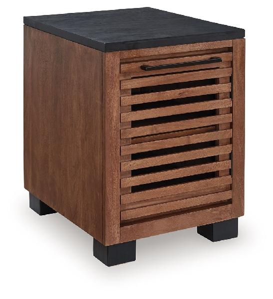 Image of Kallari - Chair Side End Table - Warm Brown / Black