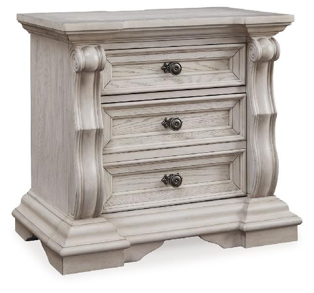 Image of Bruchandi - Three Drawer Night Stand - Antique White