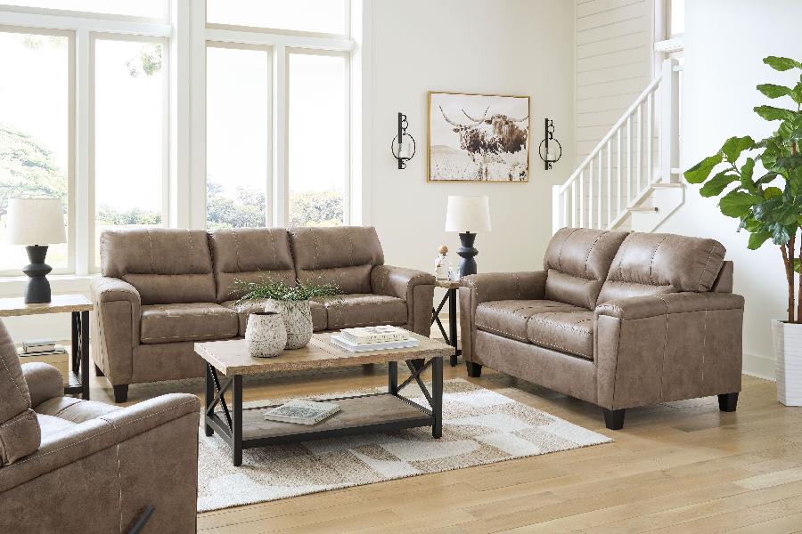 Image of Navi - 3 Pc. - Sofa, Loveseat, Rocker Recliner - Fossil