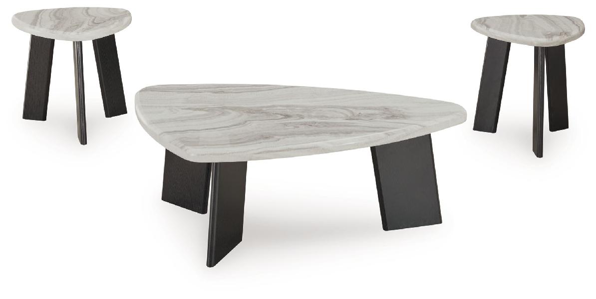 Image of Lilyberg - Occasional Table Set (Set of 3) - Gray / Black