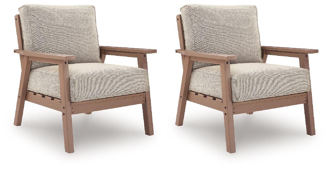 Image of Grover Beach - Lounge Chair With Cushion (Set of 2) - Driftwood
