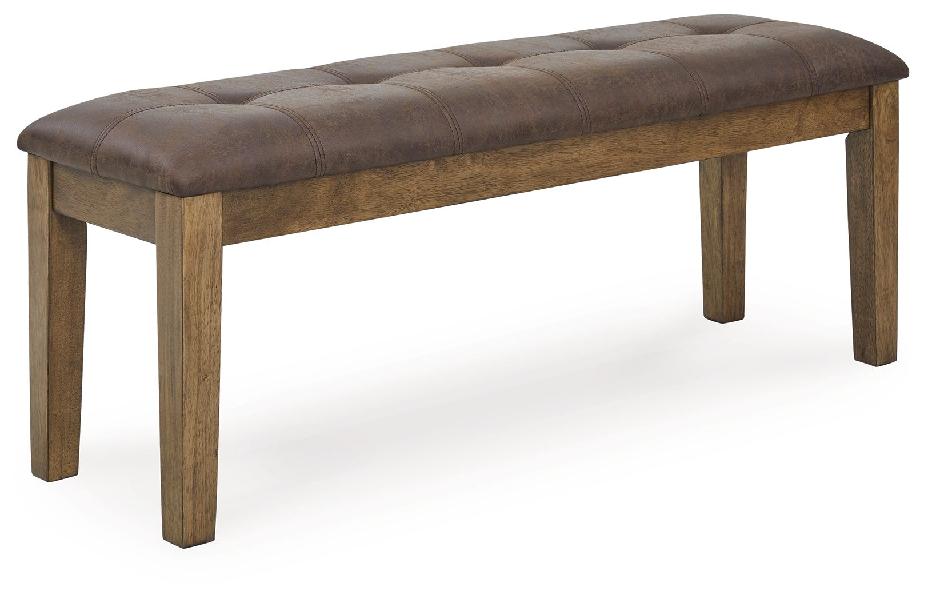 Image of Urbinforte - Large Upholstered Dining Room Bench - Light Brown