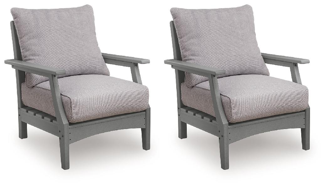 Image of Cove Beach - Lounge Chair With Cushion (Set of 2) - Gray