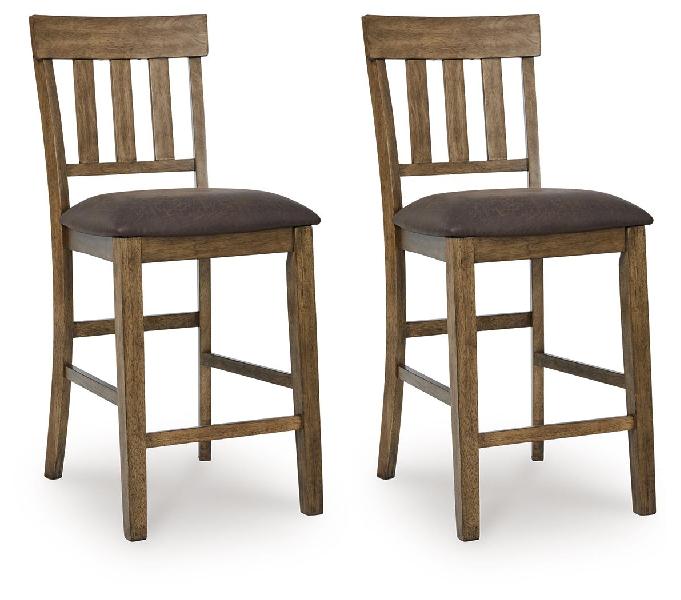 Image of Urbinforte - Upholstered Barstool (Set of 2) - Light Brown