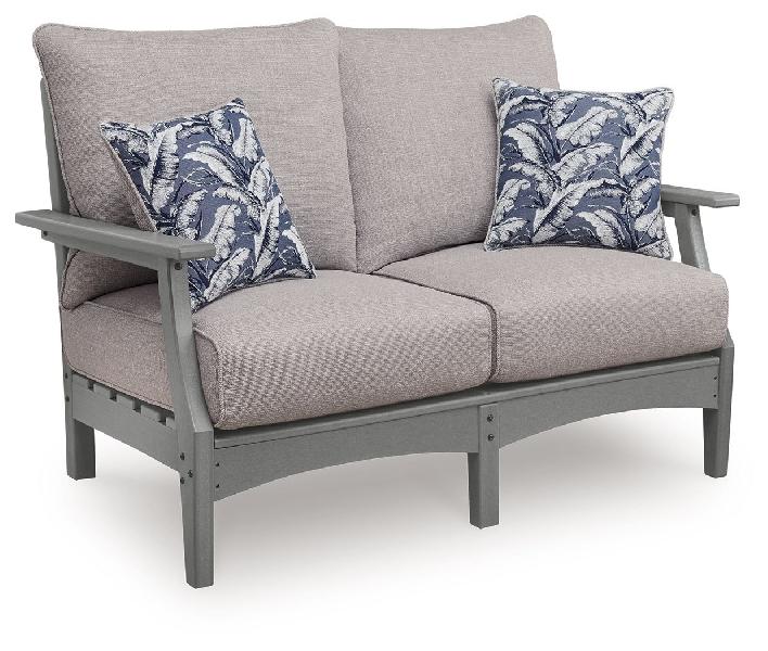 Image of Cove Beach - Loveseat With Cushion - Gray