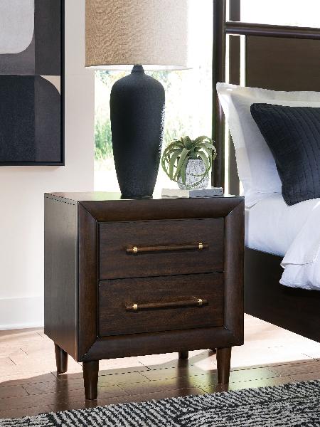 Image of Dantenton - Two Drawer Night Stand - Merlot