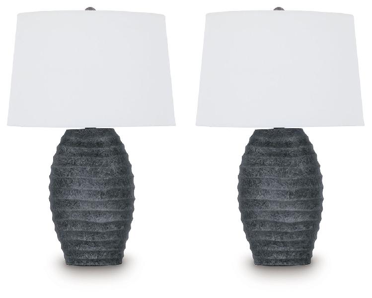 Image of Caronick - Poly Table Lamp (Set of 2) - Antique Silver Finish
