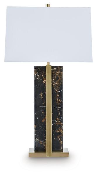 Image of Neonish - Marble Table Lamp - Black / Gold Finish