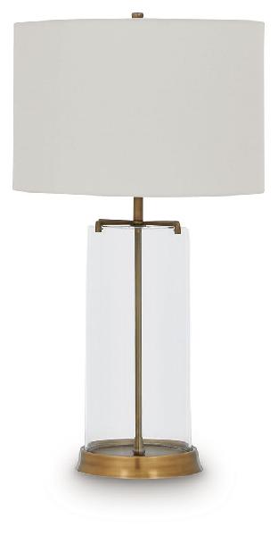 Image of Gizeh - Glass Table Lamp - Clear / Gold Finish
