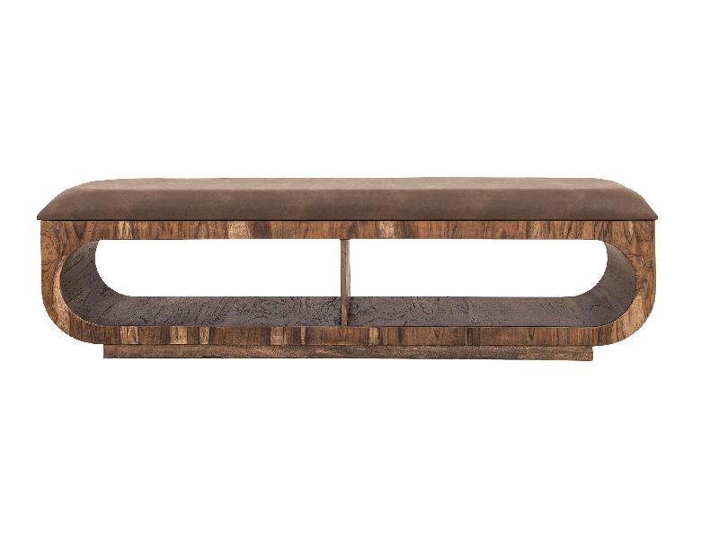 Image of Balam - Upholstered Bench - Light Brown