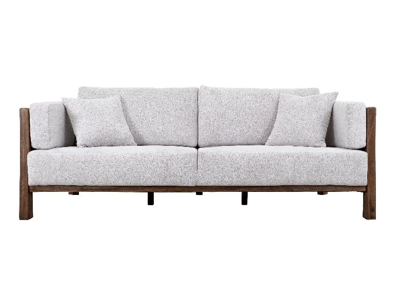 Image of Roots - Sofa - Pearl Silver / Light Brown