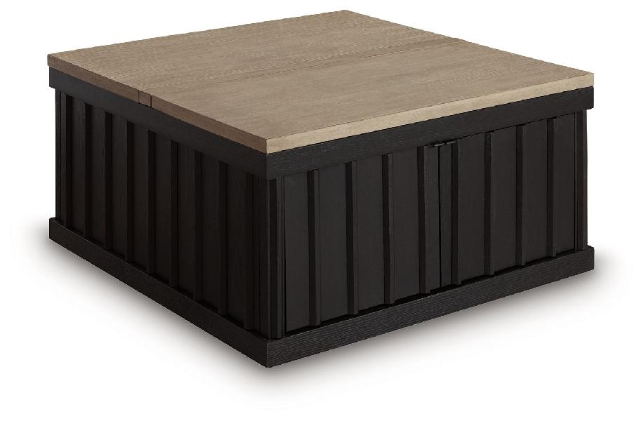 Image of Rylandyn - Lift Top Cocktail Table - Black / Light Brown