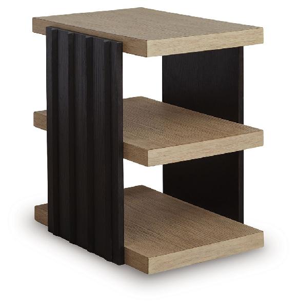 Image of Rylandyn - Rectangular End Table - Black / Light Brown
