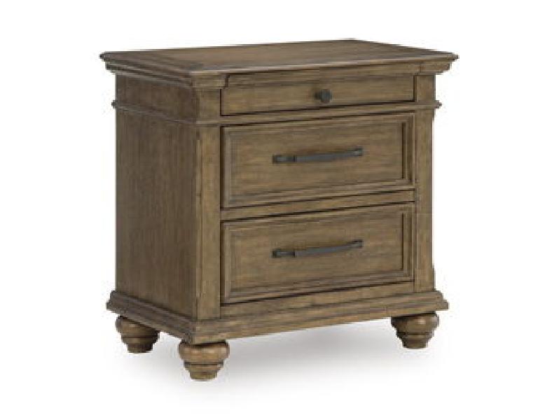 Image of Karallin - Three Drawer Night Stand - Medium Brown