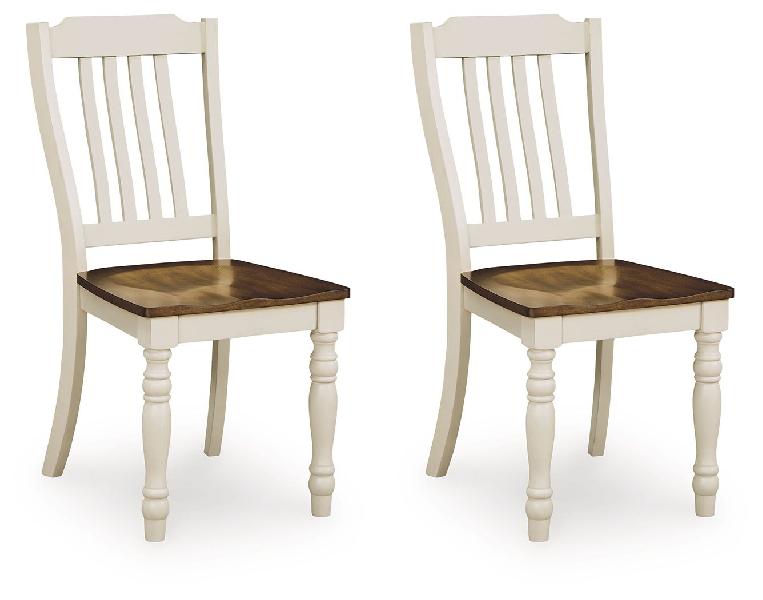 Image of Wirloni - Dining Room Side Chair (Set of 2) - Antique White / Brown
