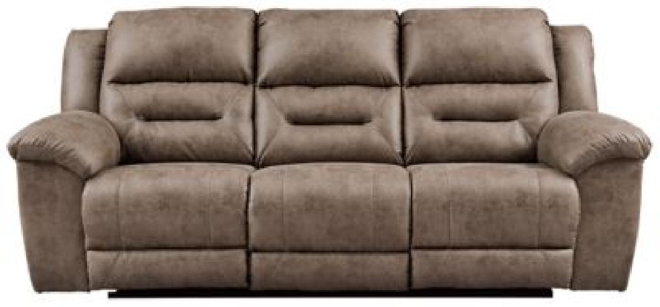 Image of Stoneland - Reclining Sofa - Faux Leather - Fossil
