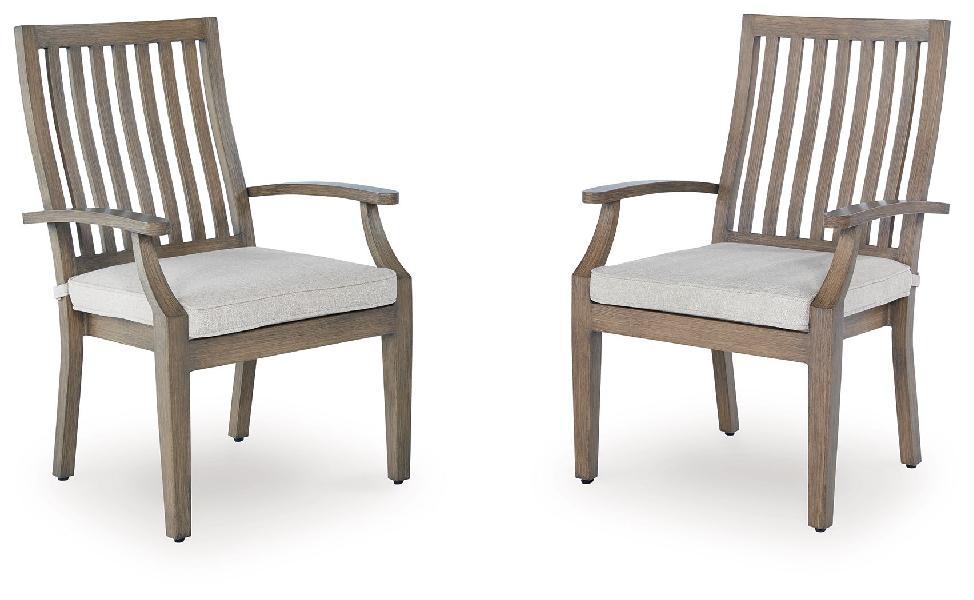 Image of Rainier Ranch - Arm Chair With Cushion (Set of 2) - Brown / Beige