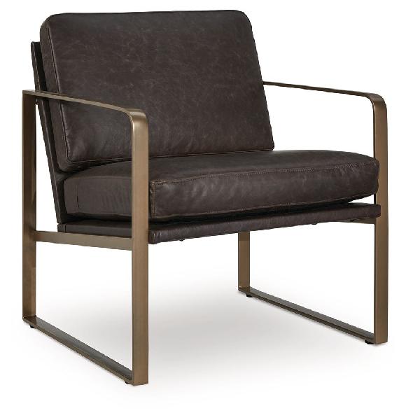 Image of Bradett - Accent Chair - Dark Brown / Gold Finish