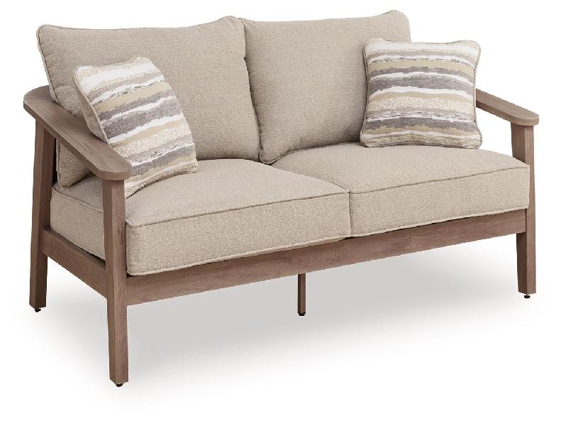 Image of Harmony Headlands - Loveseat With Cushion - Natural / Gray