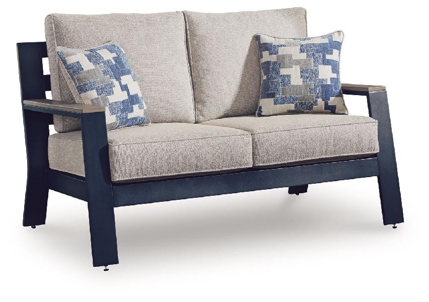 Image of East Beach - Loveseat With Cushion - Blue