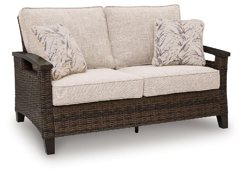 Image of Monterey Point - Loveseat With Cushion - Dark Brown