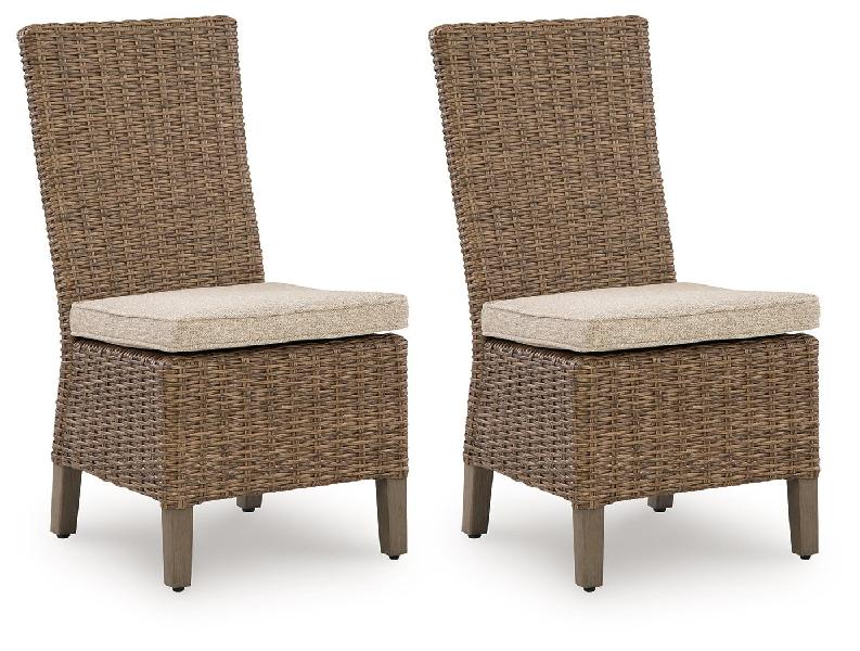 Image of Laguna Heights - Side Chair With Cushion (Set of 2) - Beige