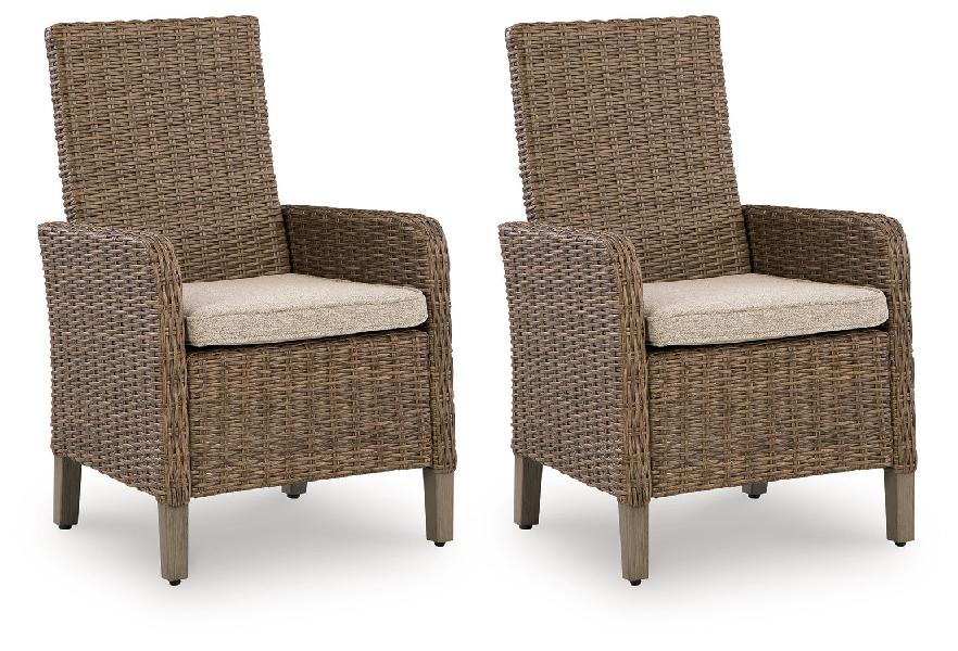 Image of Laguna Heights - Arm Chair With Cushion (Set of 2) - Beige