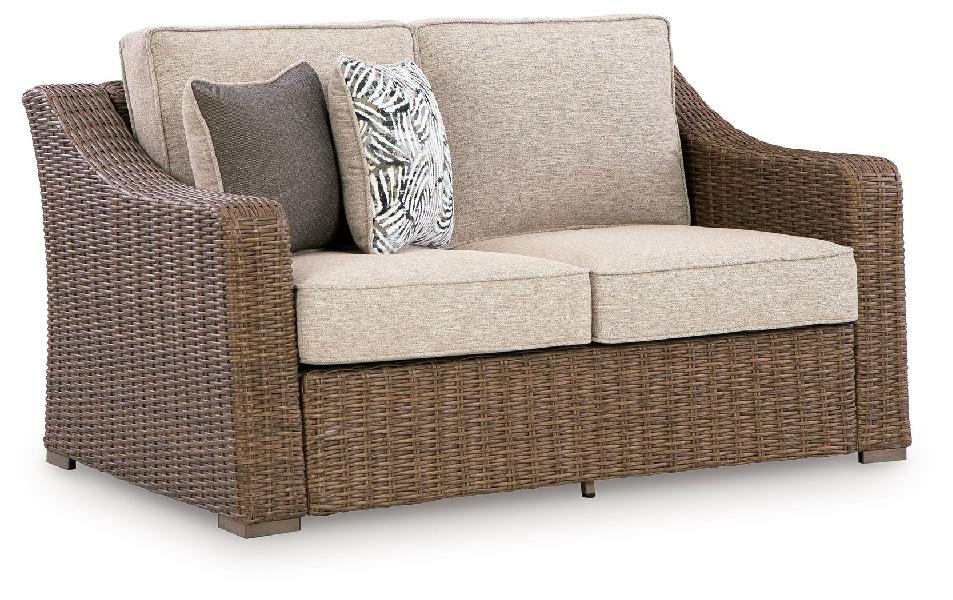 Image of Laguna Heights - Loveseat With Cushion - Beige