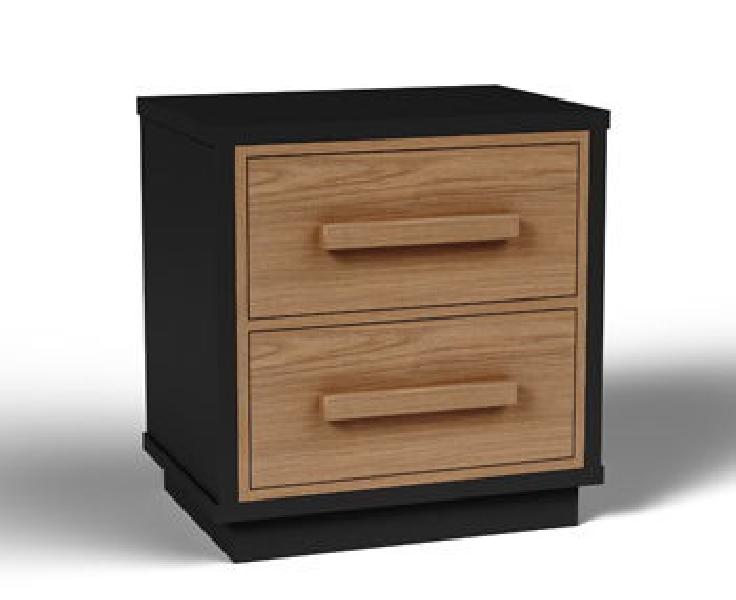 Image of Kozmour - Two Drawer Night Stand - Black / Brown