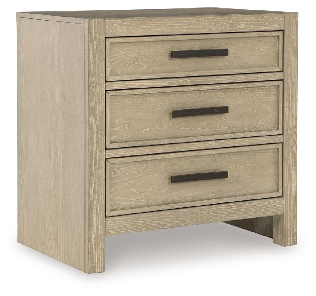 Image of Calmoro - Three Drawer Night Stand - Gray