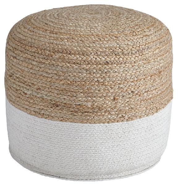 Image of Sweed Valley - Pouf - Round - Natural / White