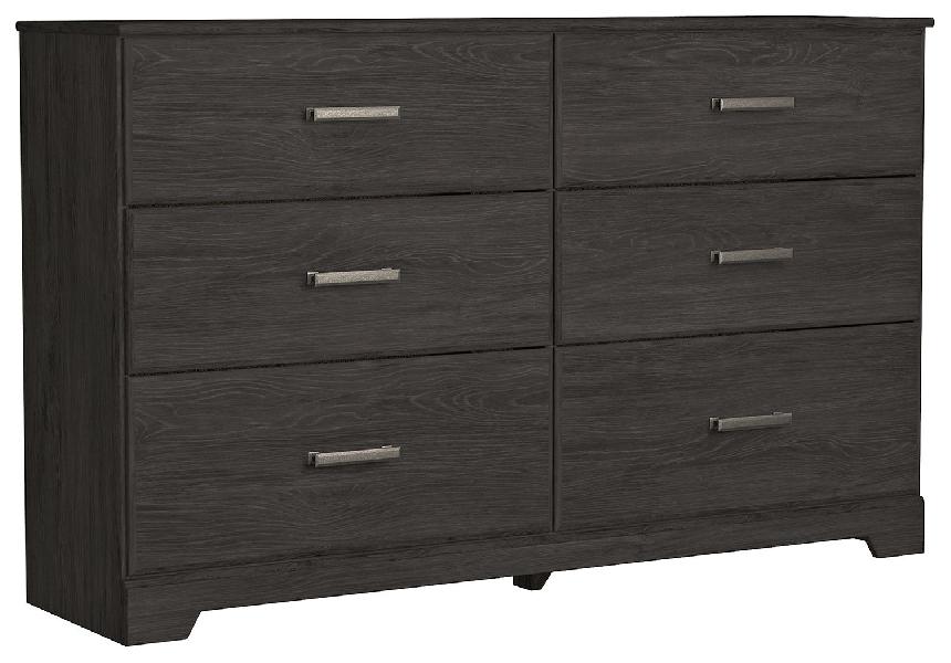 Image of Belachime - Six Drawer Dresser - Charcoal